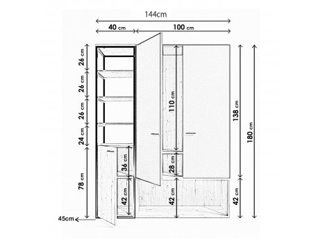 HANAH HOME Garderober Onur L602