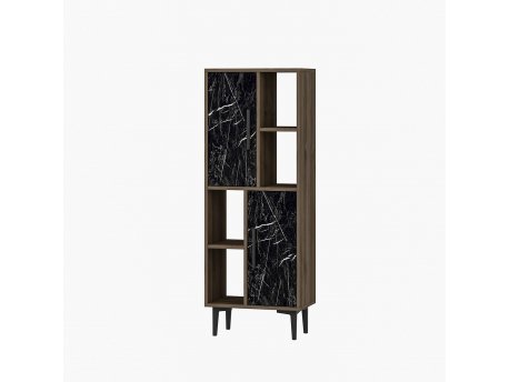 HANAH HOME Višenamenski ormarić Leni Walnut Black Marble