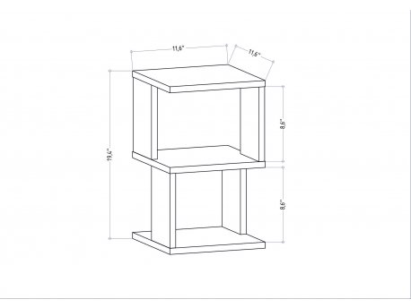 HANAH HOME Noćni stočić Carter White Oak