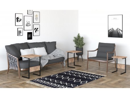 HANAH HOME Set stolova Sali Black Atlantic Pine