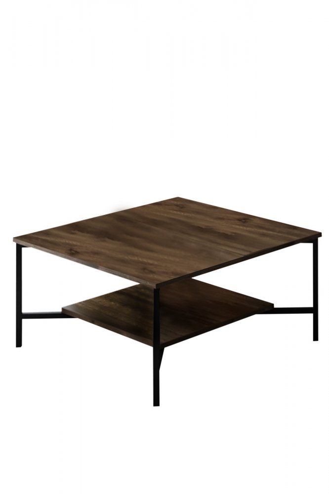 HANAH HOME Sto za dnevnu sobu Black Line Walnut Black 1