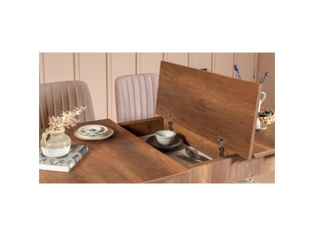 HANAH HOME Trpezarijski set Vina 0900 4 WalnutStone