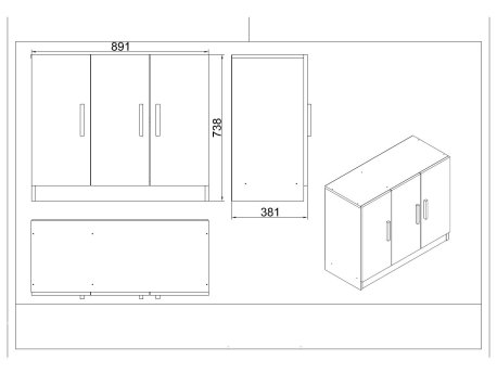 HANAH HOME Set kancelarijskog nameštaja Vo18 Ob