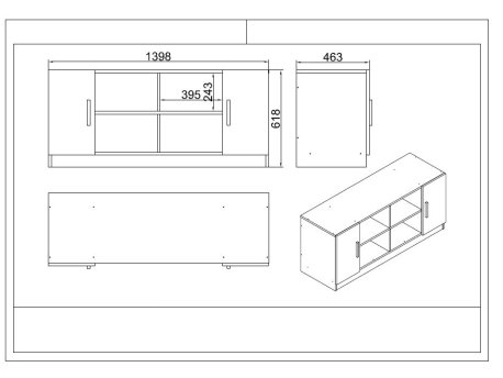 HANAH HOME Set kancelarijskog nameštaja Vo19 Ba