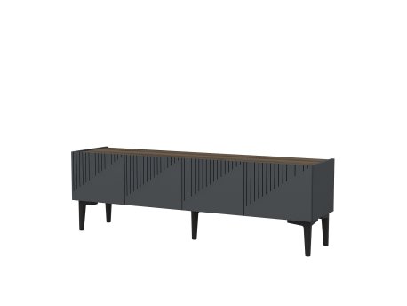 HANAH HOME Set za dnevnu sobu Draw Anthracite Walnut