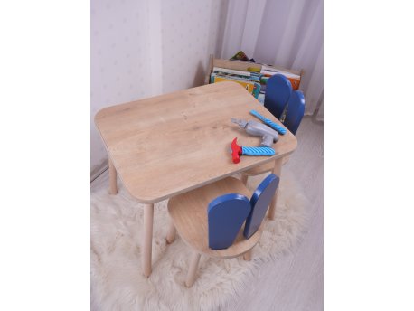 HANAH HOME Dečiji sto i stolica Bunny One Chair Set Blue Brown