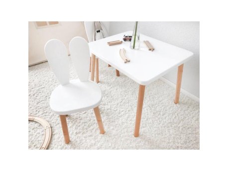 HANAH HOME Dečiji sto i stolica Bunny One Chair Set White