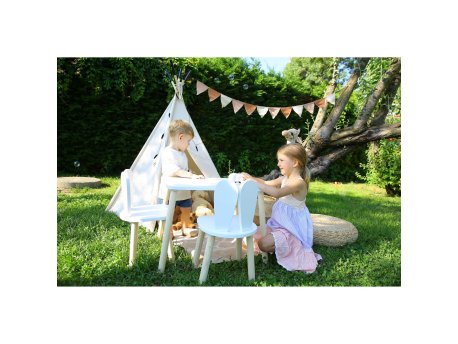 HANAH HOME Dečiji sto i stolice Bunny Two Chair Set White