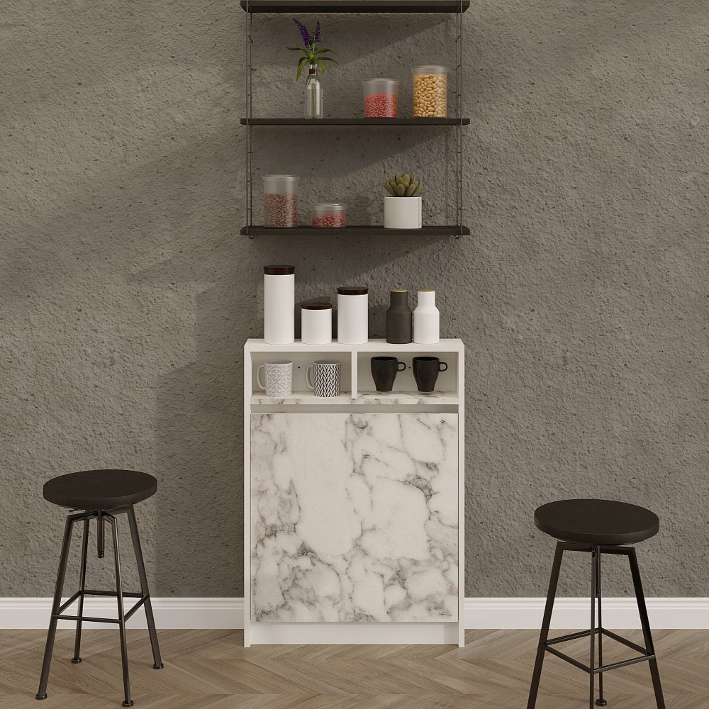 HANAH HOME Preklopni sto Bracked Carrara Marble