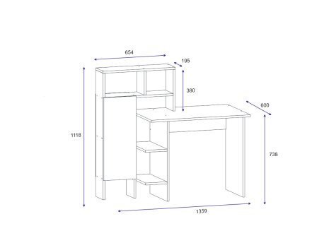 HANAH HOME Radni sto Bugra White Oak