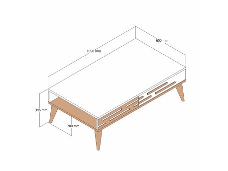 HANAH HOME Sto za dnevnu sobu Valensiya Walnut White