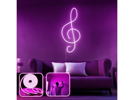 OPVIQ Zidna LED dekoracija Music Medium Pink