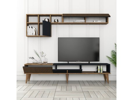 HANAH HOME TV polica Milan TV Walnut Anthracite