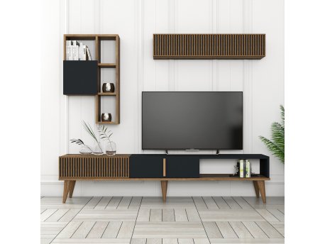 HANAH HOME TV polica Milan TV Walnut Anthracite