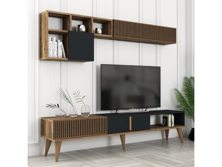 HANAH HOME TV polica Milan TV Walnut Anthracite