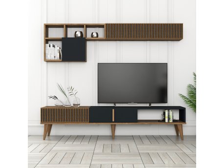 HANAH HOME TV polica Milan TV Walnut Anthracite