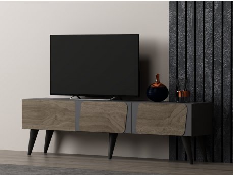 HANAH HOME TV polica Veas Anthracite Walnut (327ODS1135)