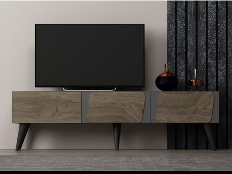 HANAH HOME TV polica Veas Anthracite Walnut (327ODS1135)