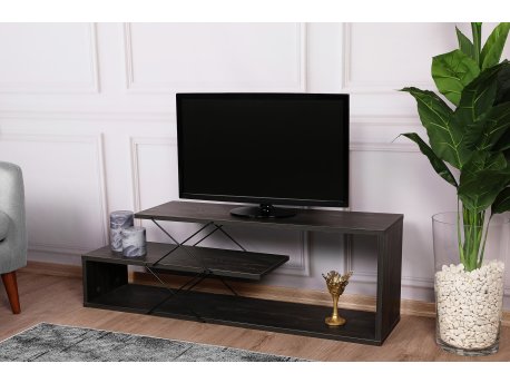 HANAH HOME TV polica Zigzag Dark Brown