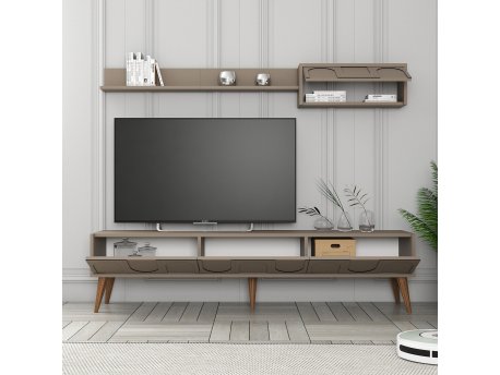 HANAH HOME TV polica Lyon 2 Atlas Walnut