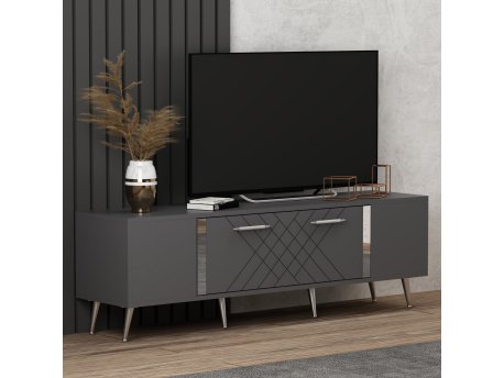 HANAH HOME TV polica Detas Anthracite Silver