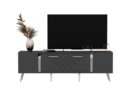 HANAH HOME TV polica Detas Anthracite Silver