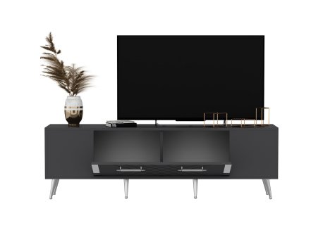 HANAH HOME TV polica Detas Anthracite Silver