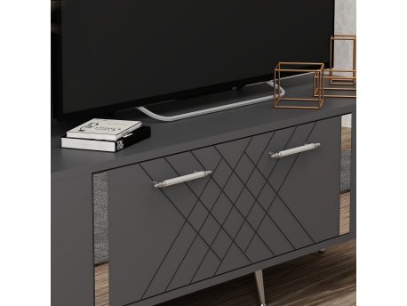 HANAH HOME TV polica Detas Anthracite Silver