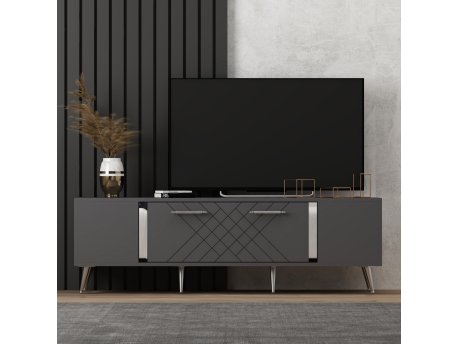 HANAH HOME TV polica Detas Anthracite Silver