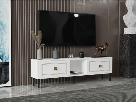 HANAH HOME TV polica Preet White Gold