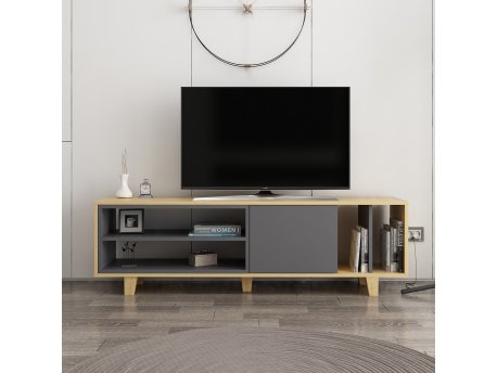 HANAH HOME TV polica Rosmar Oak Anthracite