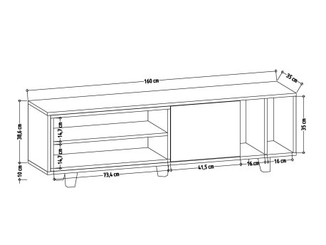 HANAH HOME TV polica Rosmar Oak Anthracite