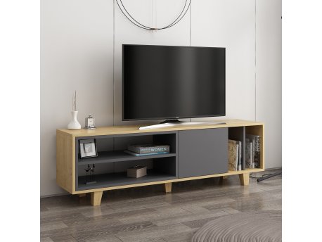 HANAH HOME TV polica Rosmar Oak Anthracite