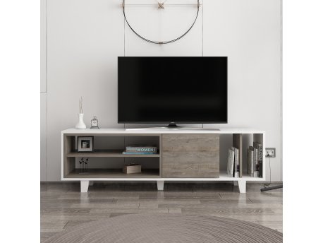 HANAH HOME TV polica Rosmar White Wenge