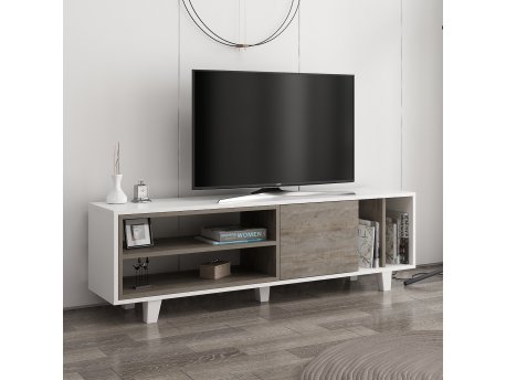 HANAH HOME TV polica Rosmar White Wenge