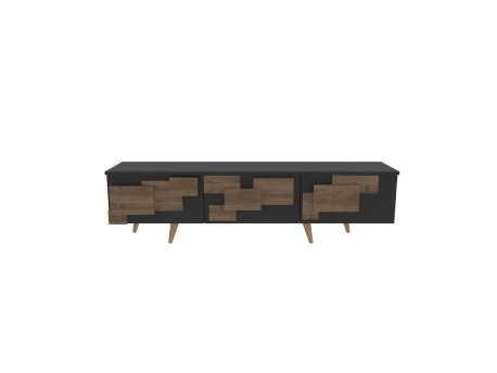 HANAH HOME TV polica 3 D Anthracite Walnut