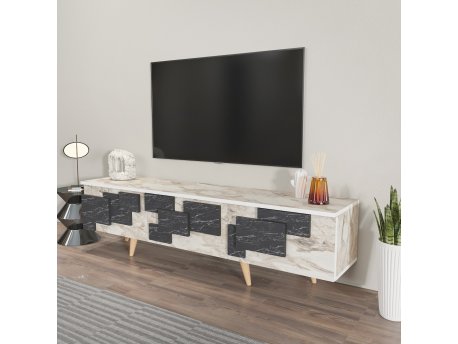 HANAH HOME TV polica 3 D White Marble