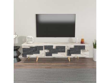 HANAH HOME TV polica 3 D White Marble