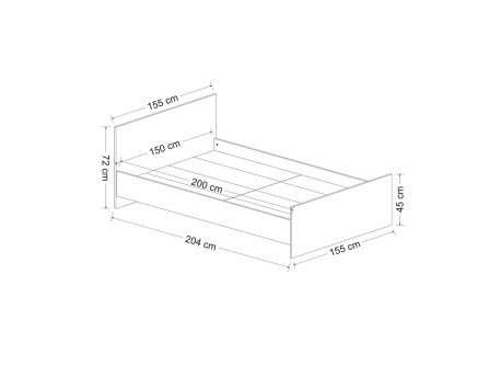 HANAH HOME Bračni krevet Kale Bedstead 150 x 200 White