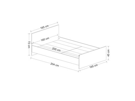 HANAH HOME Bračni krevet Kale Bedstead 160 x 200 White