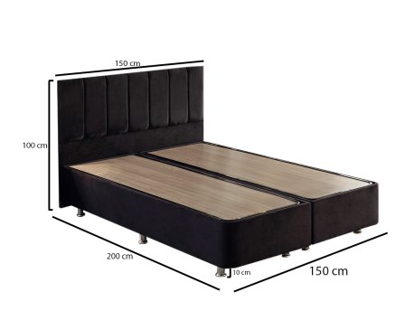 HANAH HOME Bračni krevet Ela Double Black (150 x 200)