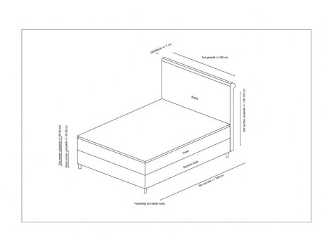 HANAH HOME Bračni krevet Sonata Set 150 x 200 v2 Anthracite