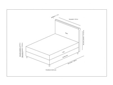 HANAH HOME Bračni krevet Sonata Set 150 x 200 v3 Grey