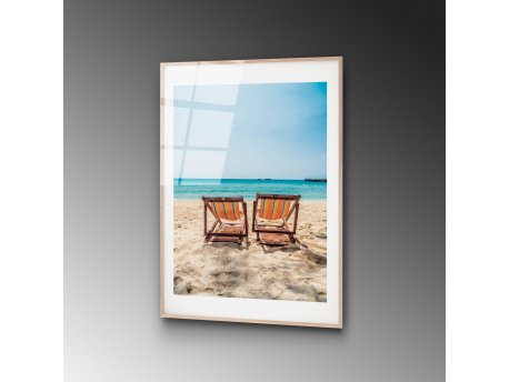WALLXPERT Dekorativna slika od kaljenog stakla BEACH (UV 1048) 30 x 45 cm