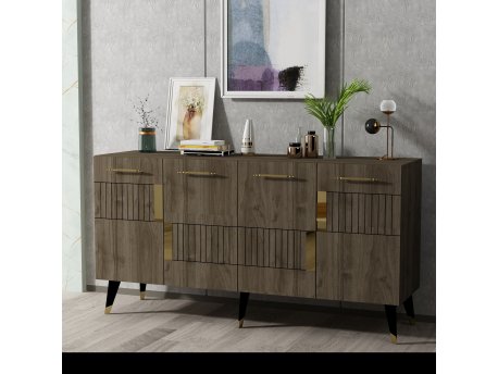 HANAH HOME Komoda Moda Walnut Gold