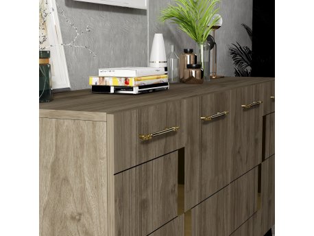 HANAH HOME Komoda Moda Walnut Gold