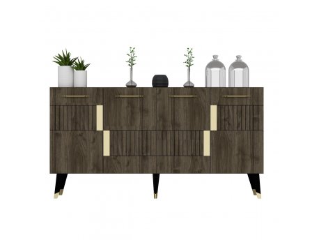 HANAH HOME Komoda Moda Walnut Gold