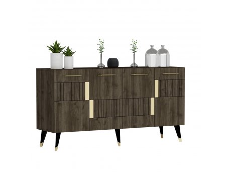 HANAH HOME Komoda Moda Walnut Gold