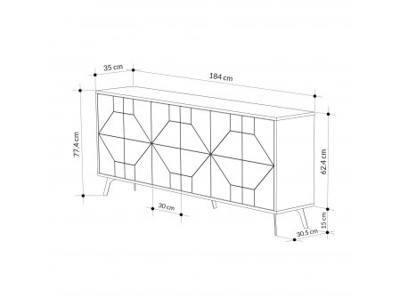 HANAH HOME Komoda Dune 183 Light Mocha