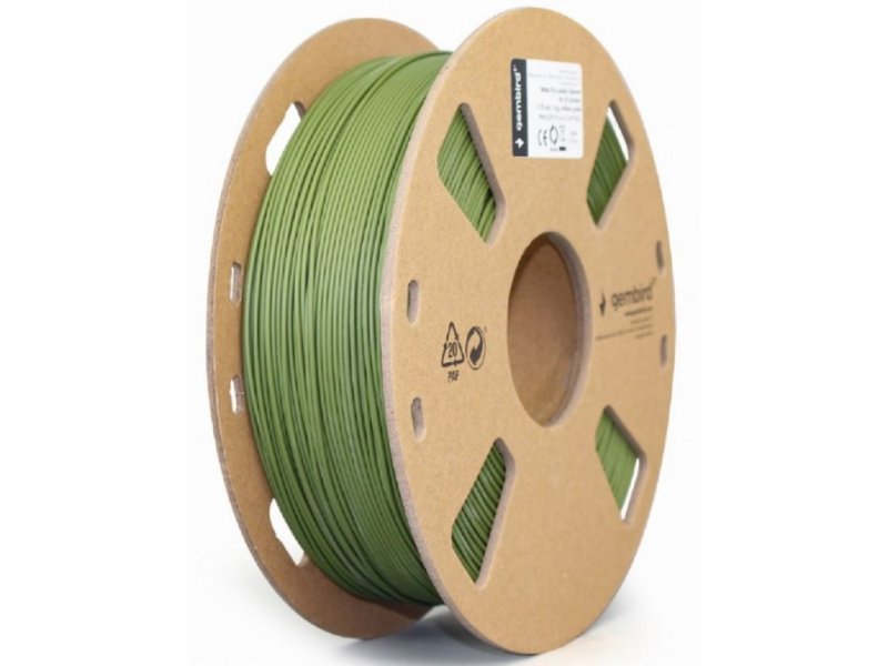 GEMBIRD 3DP-PLA-01-MTMG Mat PLA Filament za 3D stampac 1.75mm, kotur 1KG, military green